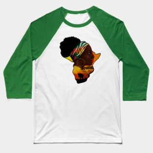 Africa Map, African Woman, Safari Love Africa Baseball T-Shirt